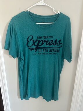 Express Teal Short Sleeve Graphic Tee